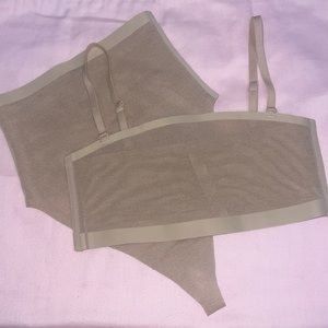 SKIMS Nude Mesh Bralette and Thong Set